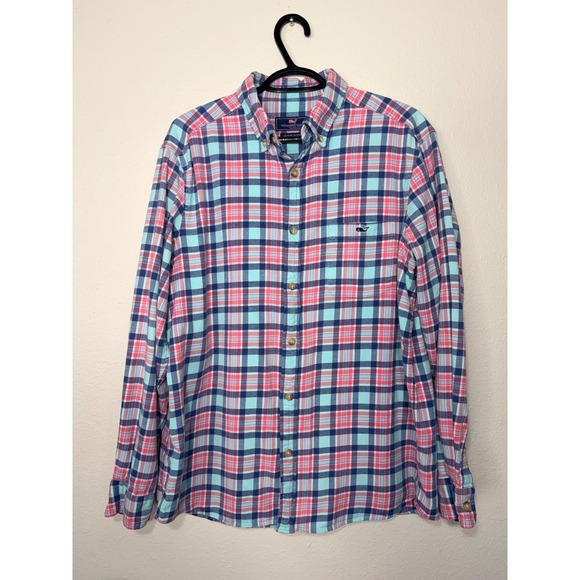 Vineyard Vines Other - Vineyard Vines Mens Classic Fit‎ Plaid Button Down Shirt Blue Pink Large
